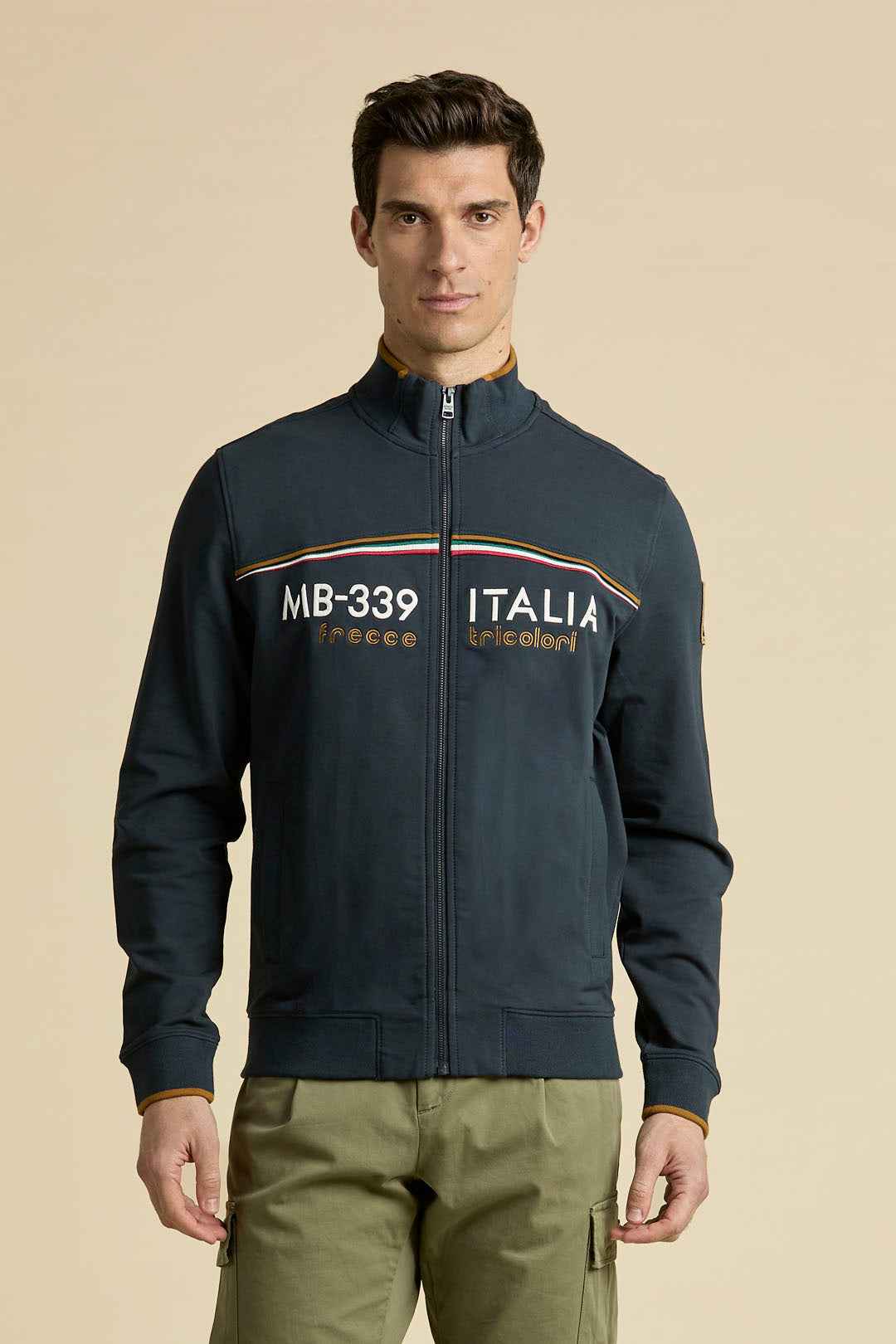 AERONAUTICA MILITARE | Felpa full-zip con scie tricolori MB-339