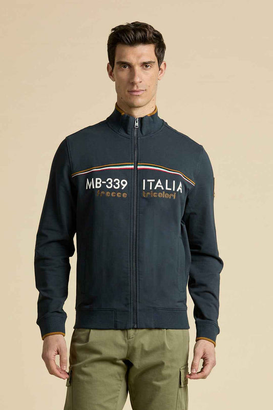 AERONAUTICA MILITARE | Felpa full-zip con scie tricolori MB-339