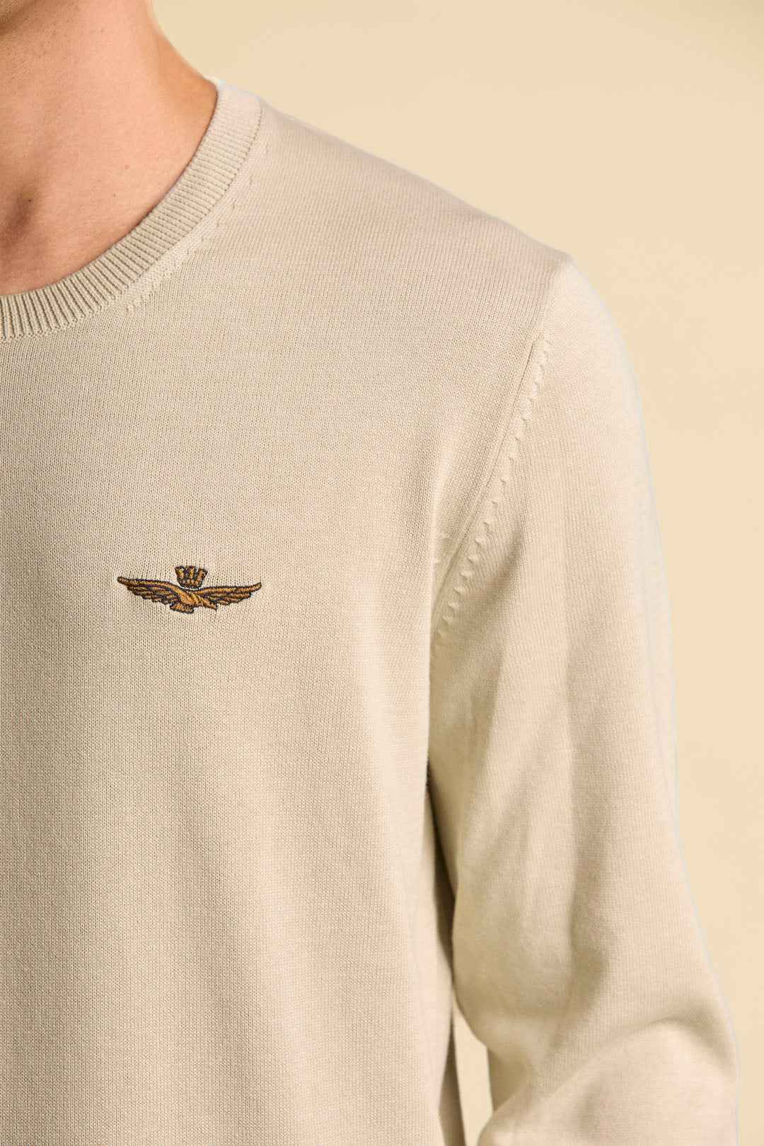 AERONAUTICA MILITARE | Maglia girocollo in cotone tinto filo