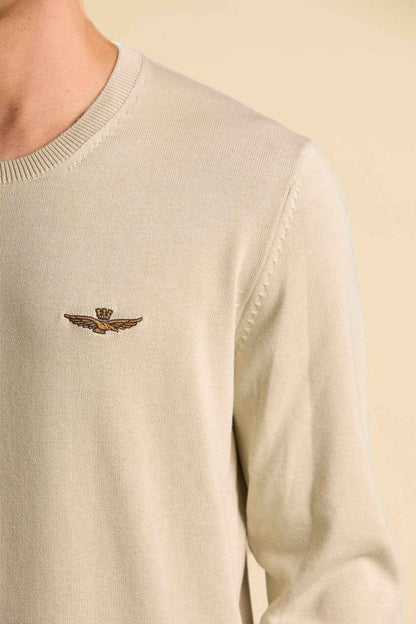 AERONAUTICA MILITARE | Maglia girocollo in cotone tinto filo