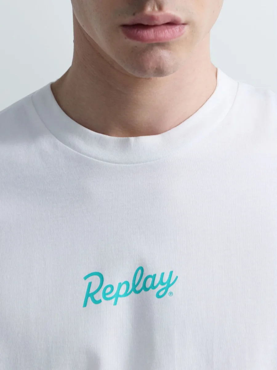 REPLAY | T-Shirt con stampa fronte e retro