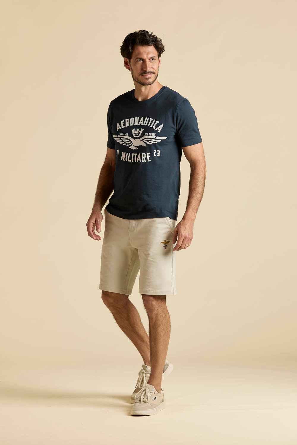 AERONAUTICA MILITARE | Bermuda in cotone uomo con elastico in vita