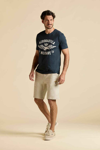 AERONAUTICA MILITARE | Bermuda in cotone uomo con elastico in vita