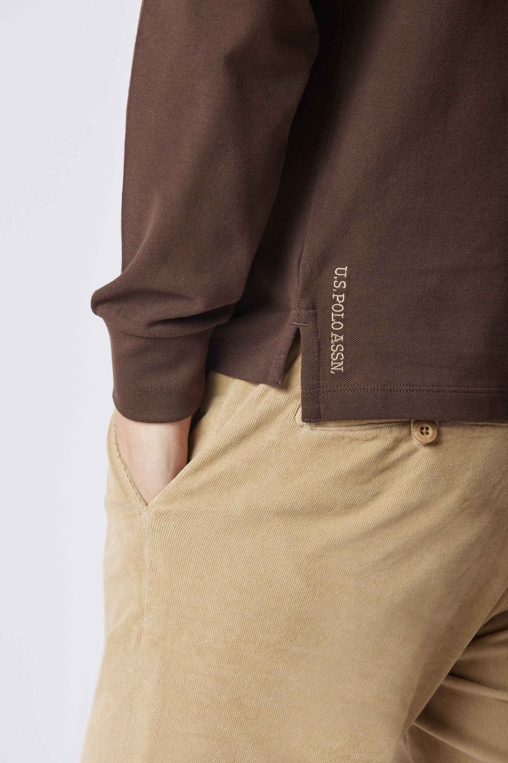 US POLO ASSN | Polo shirt a maniche lunghe in cotone piquet