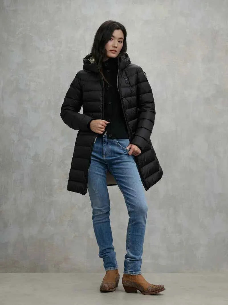 BLAUER | Piumino lungo a righe AGNES