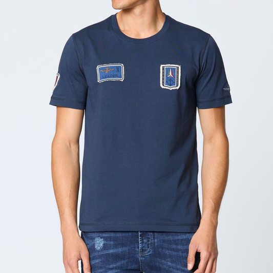 AERONAUTICA MILITARE | T-shirt Frecce Tricolori con patch denim