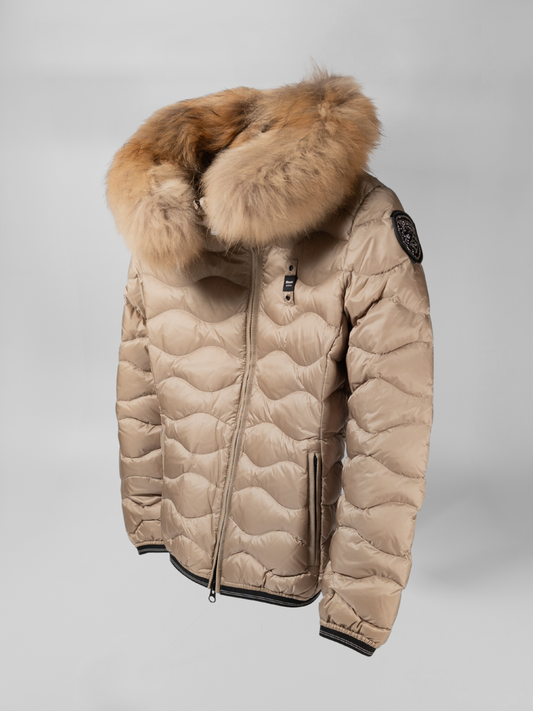 BLAUER | Piumino a onde con pelliccia ALDIE - Proposta Legend