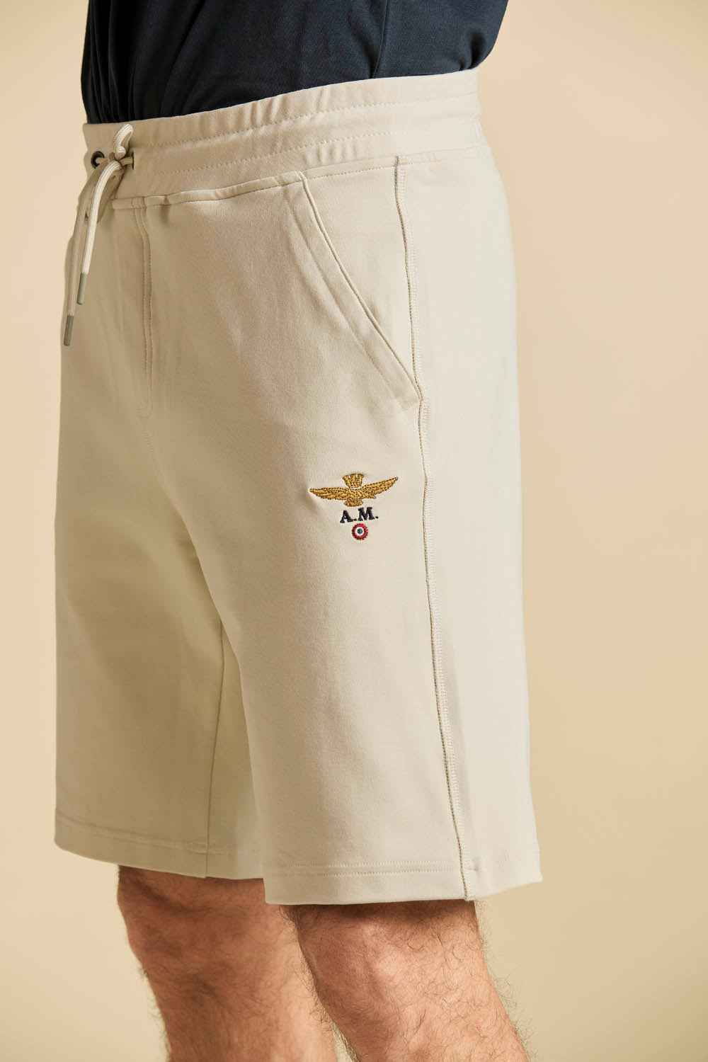 AERONAUTICA MILITARE | Bermuda in cotone uomo con elastico in vita