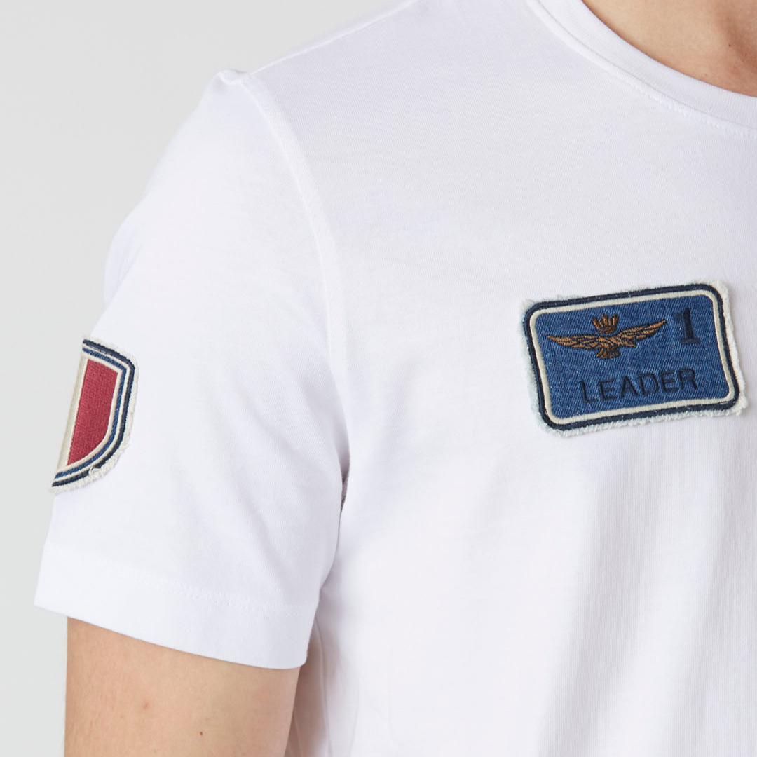AERONAUTICA MILITARE | T-shirt Frecce Tricolori con patch denim
