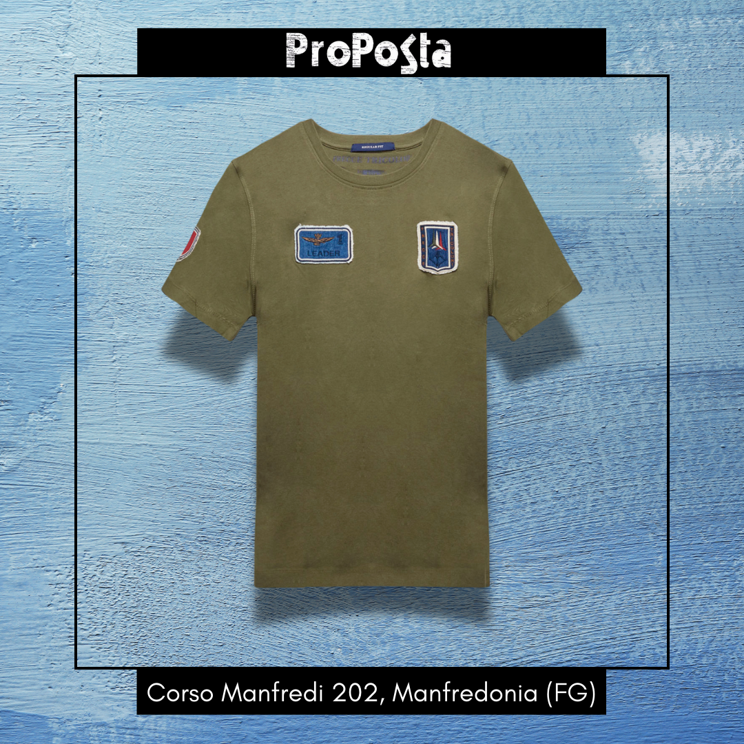 AERONAUTICA MILITARE | T-shirt Frecce Tricolori con patch denim