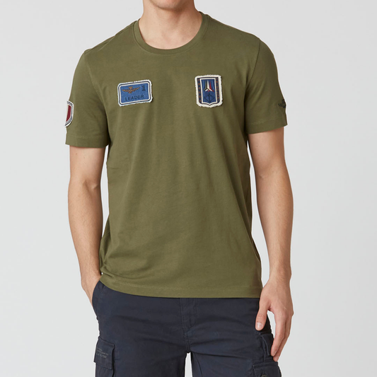 AERONAUTICA MILITARE | T-shirt Frecce Tricolori con patch denim