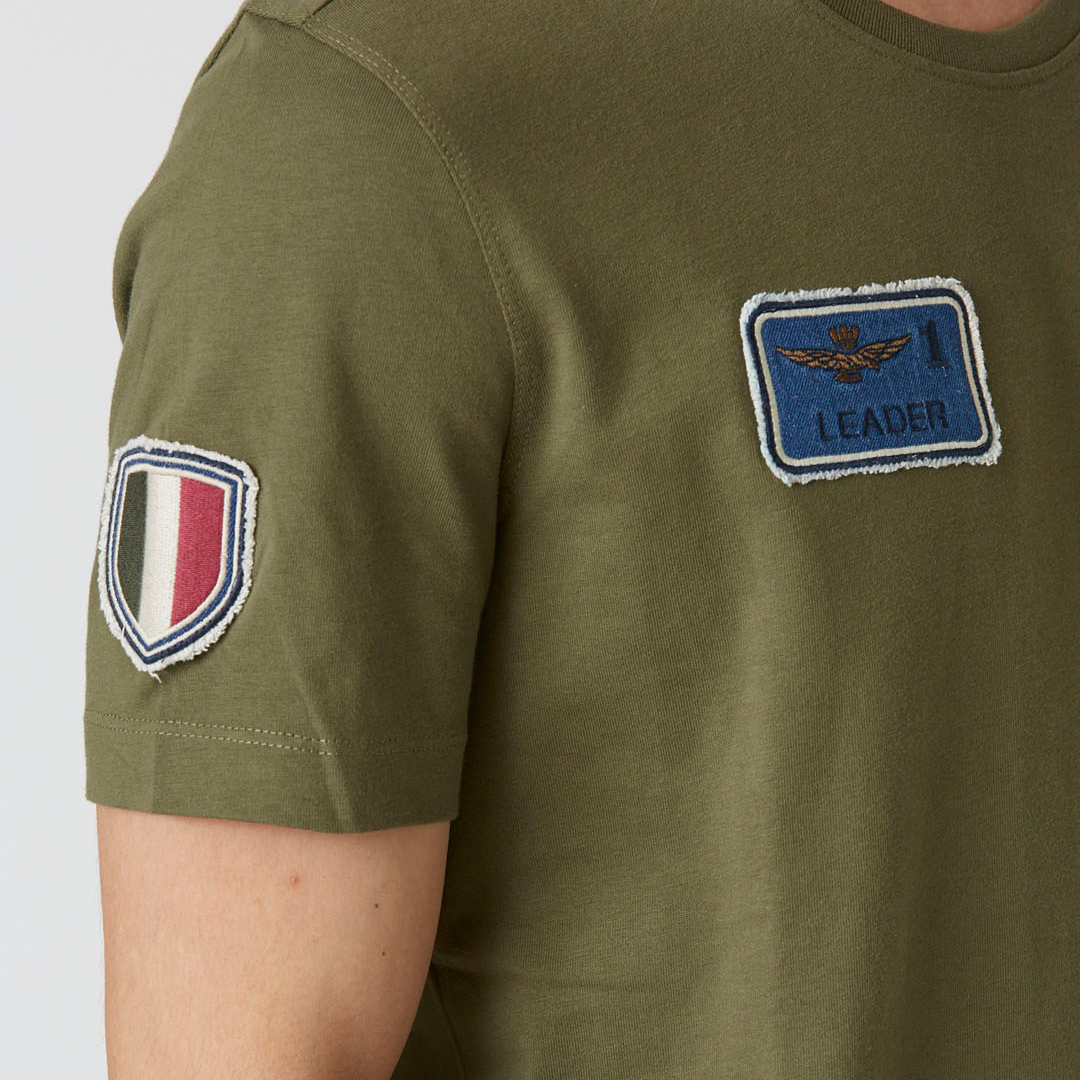 AERONAUTICA MILITARE | T-shirt Frecce Tricolori con patch denim