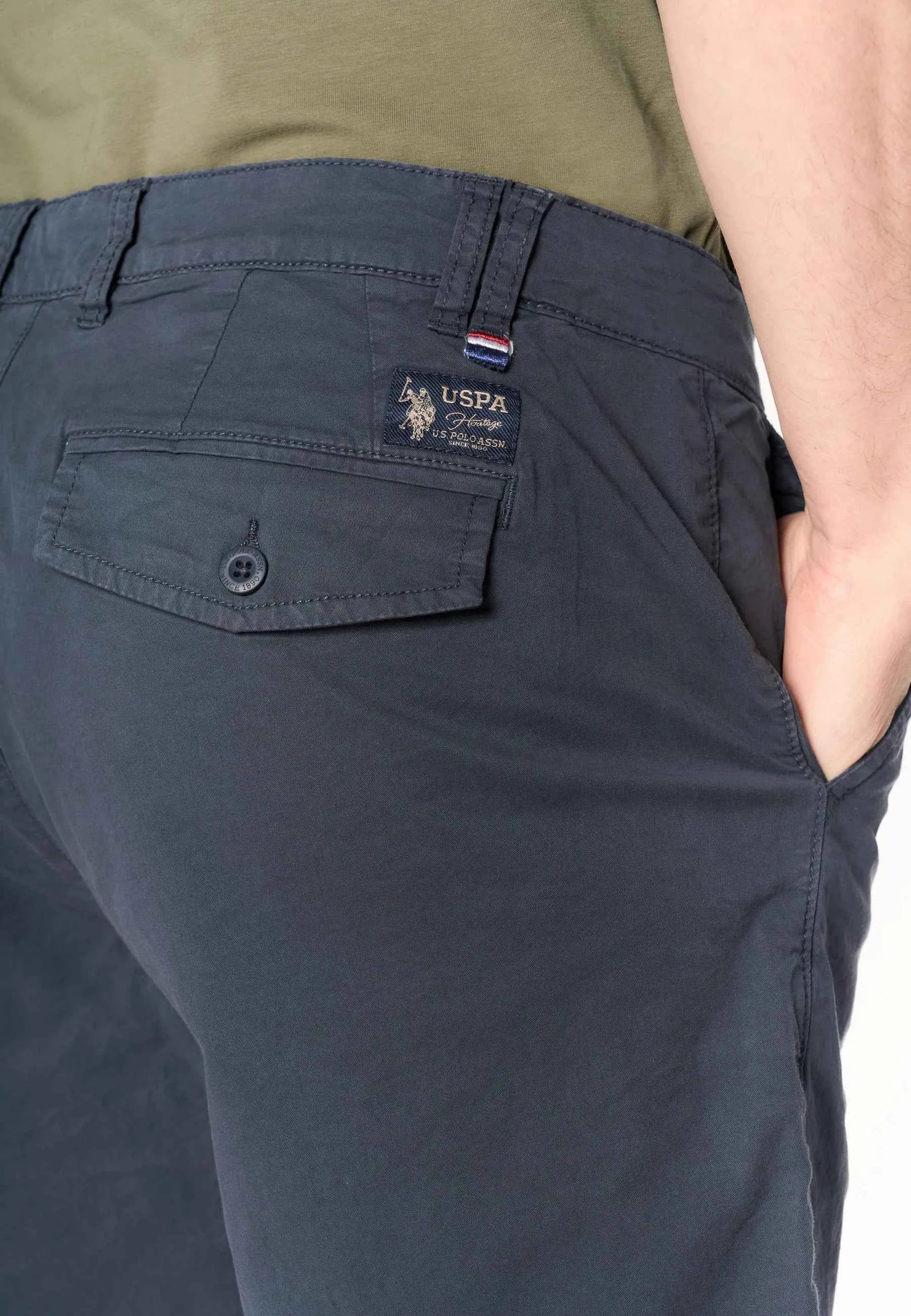 US POLO ASSN | Bermuda chino da uomo in cotone stretch ABEL