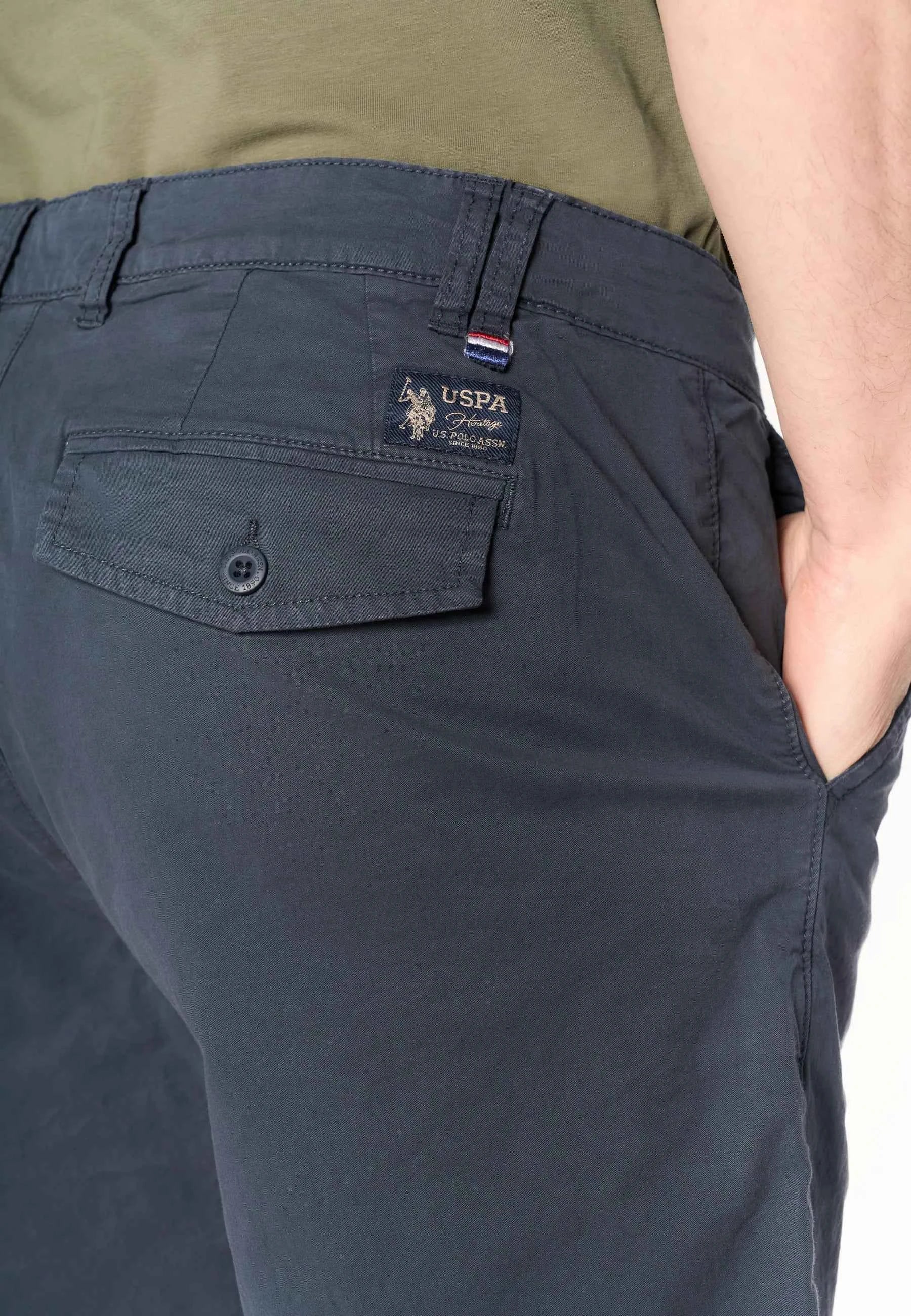 US POLO ASSN | Bermuda chino da uomo in cotone stretch ABEL