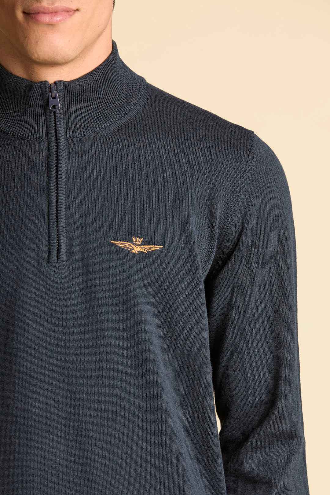 AERONAUTICA MILITARE | Maglia a mezza zip in cotone