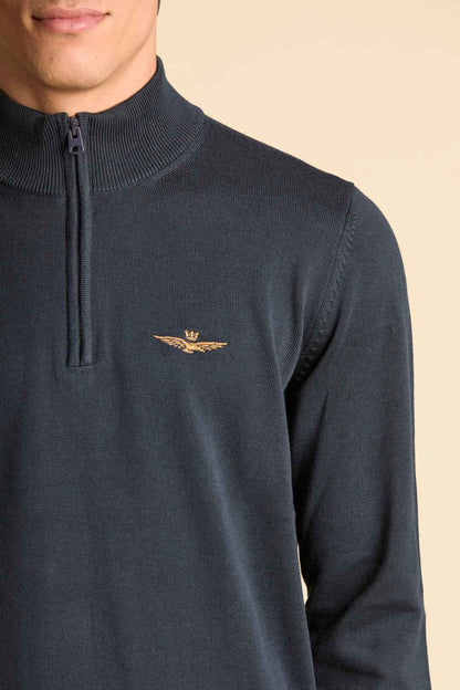 AERONAUTICA MILITARE | Maglia a mezza zip in cotone