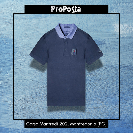 AERONAUTICA MILITARE | Polo in jersey con collo in chambray - Proposta Legend