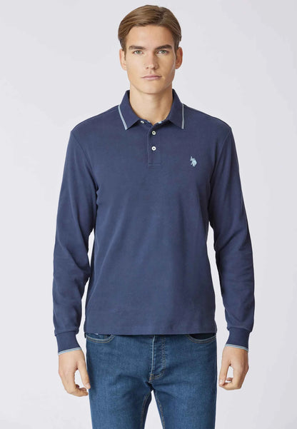 US POLO ASSN | Polo shirt a maniche lunghe in cotone heavy jersey