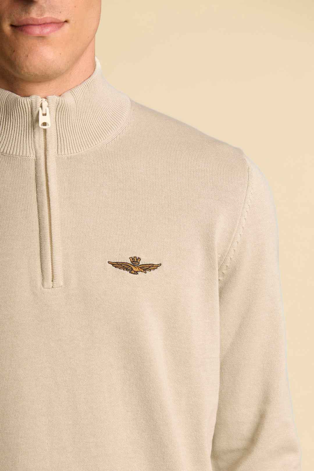 AERONAUTICA MILITARE | Maglia a mezza zip in cotone