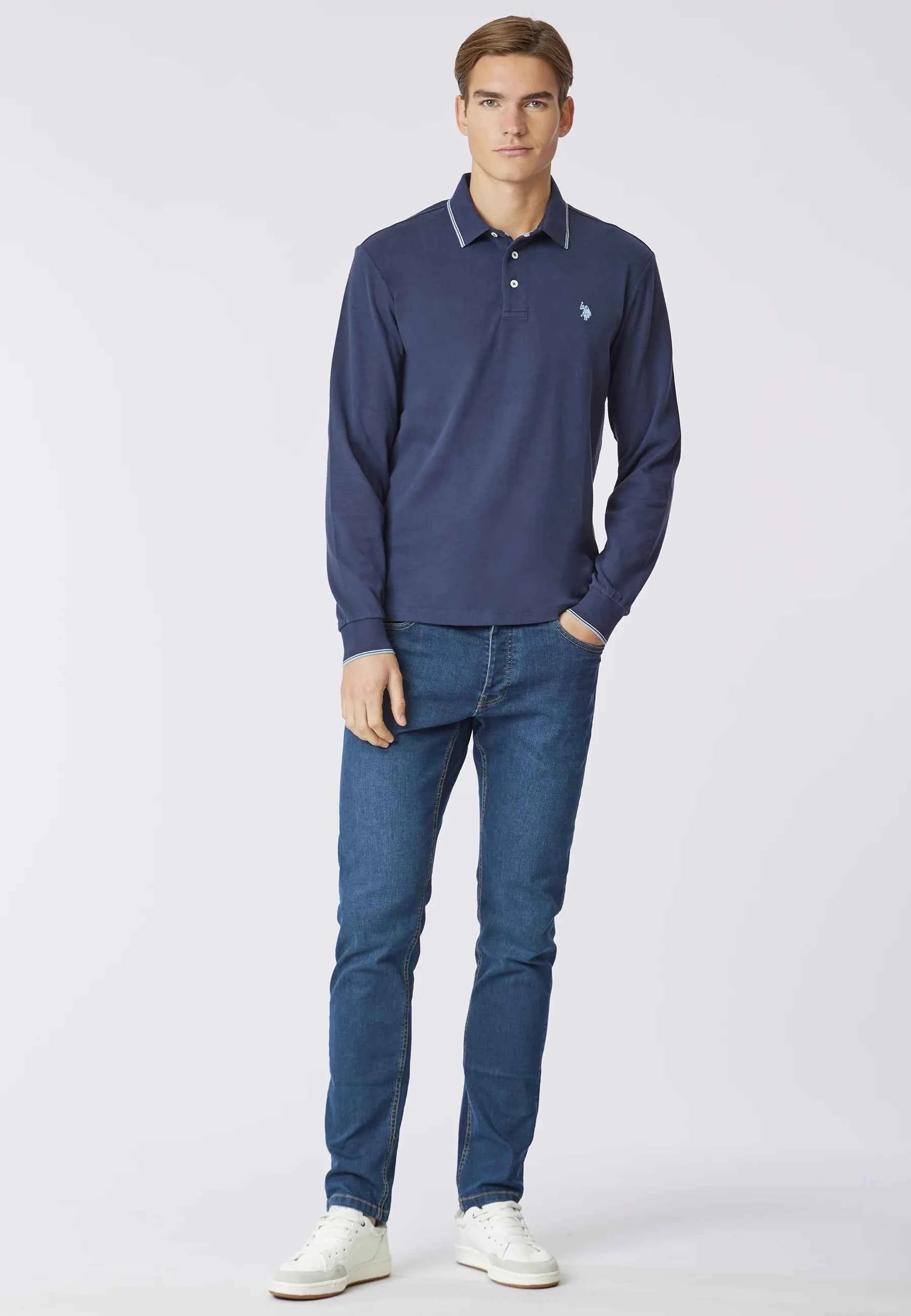 US POLO ASSN | Polo shirt a maniche lunghe in cotone heavy jersey