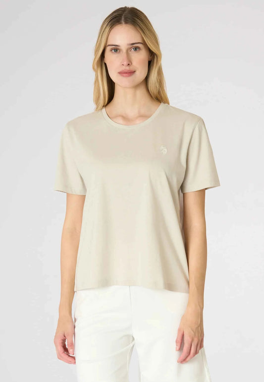 US POLO ASSN | T-shirt in cotone con inserto a contrasto sul retro