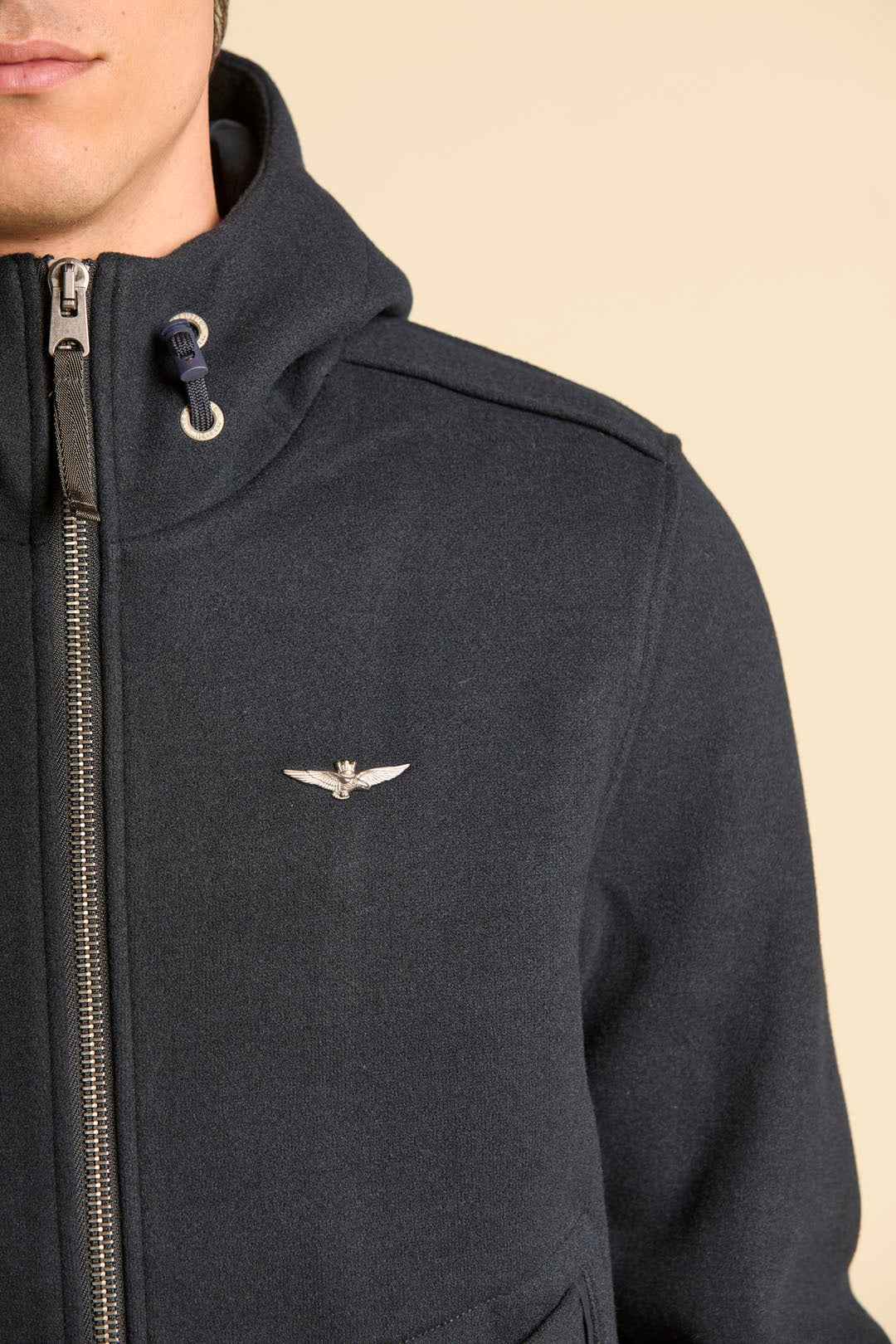 AERONAUTICA MILITARE | Giacca con cappuccio in misto lana