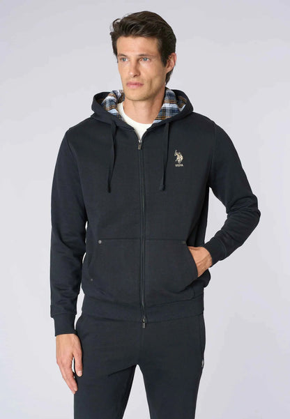 US POLO ASSN | Felpa in cotone con cappuccio tartan e zip - Proposta Legend
