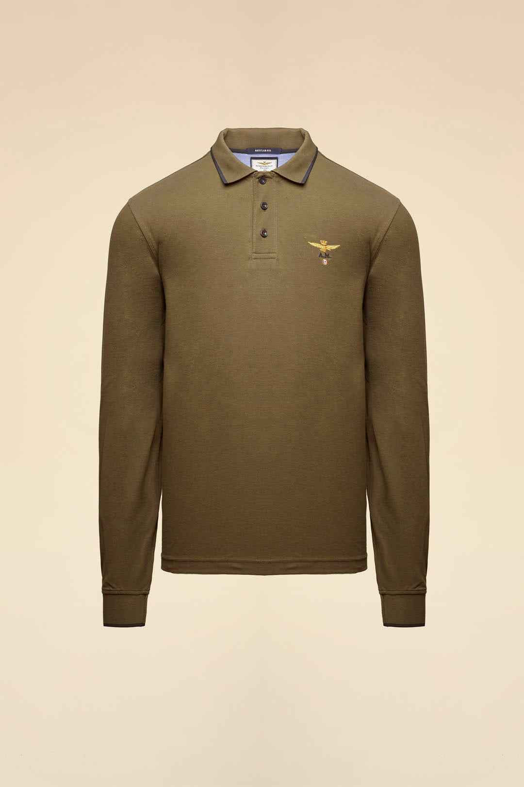 AERONAUTICA MILITARE | Polo basica manica lunga in cotone