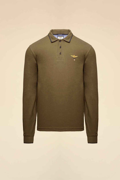 AERONAUTICA MILITARE | Polo basica manica lunga in cotone
