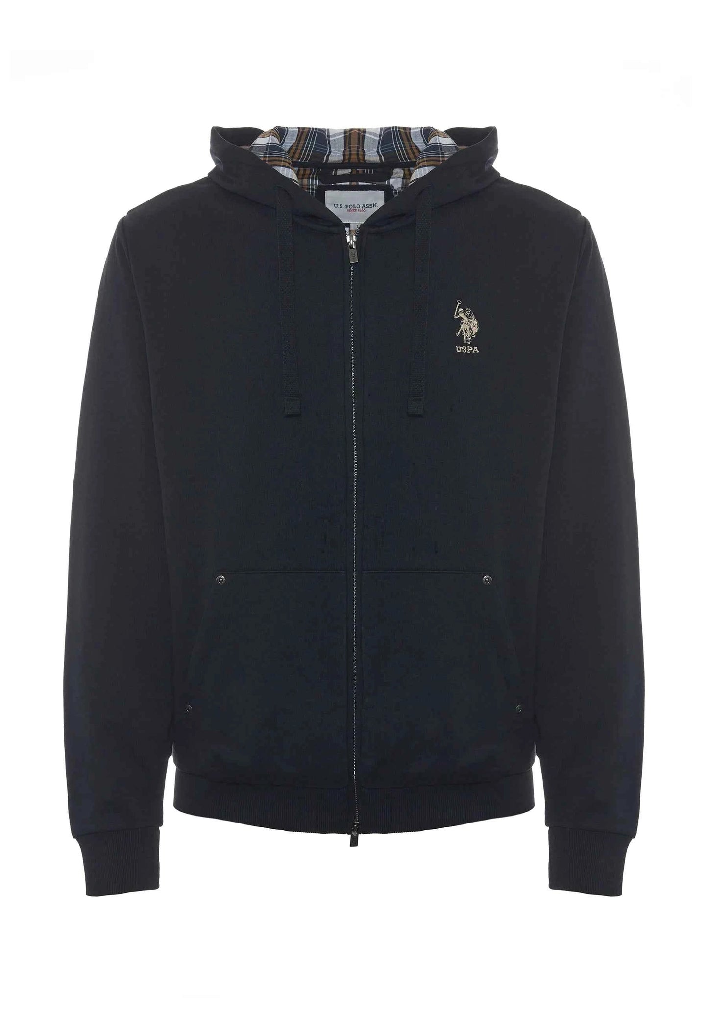 US POLO ASSN | Felpa in cotone con cappuccio tartan e zip - Proposta Legend