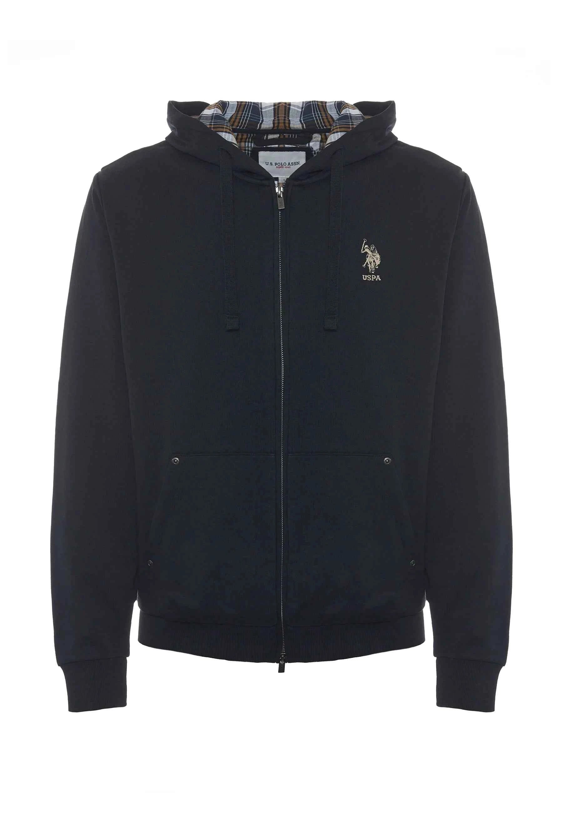US POLO ASSN | Felpa in cotone con cappuccio tartan e zip - Proposta Legend