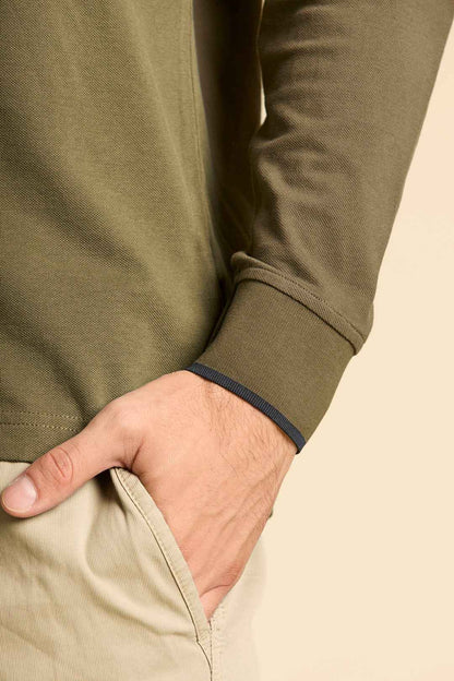 AERONAUTICA MILITARE | Polo basica manica lunga in cotone