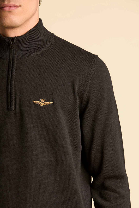 AERONAUTICA MILITARE | Maglia a mezza zip in cotone