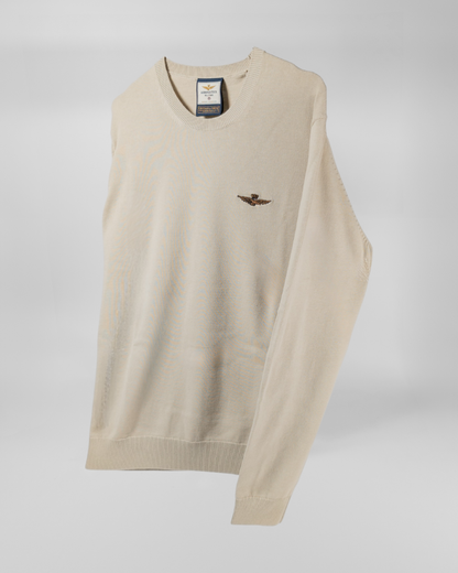 AERONAUTICA MILITARE | Maglia girocollo in cotone tinto filo