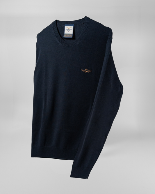 AERONAUTICA MILITARE | Maglia girocollo in cotone tinto filo