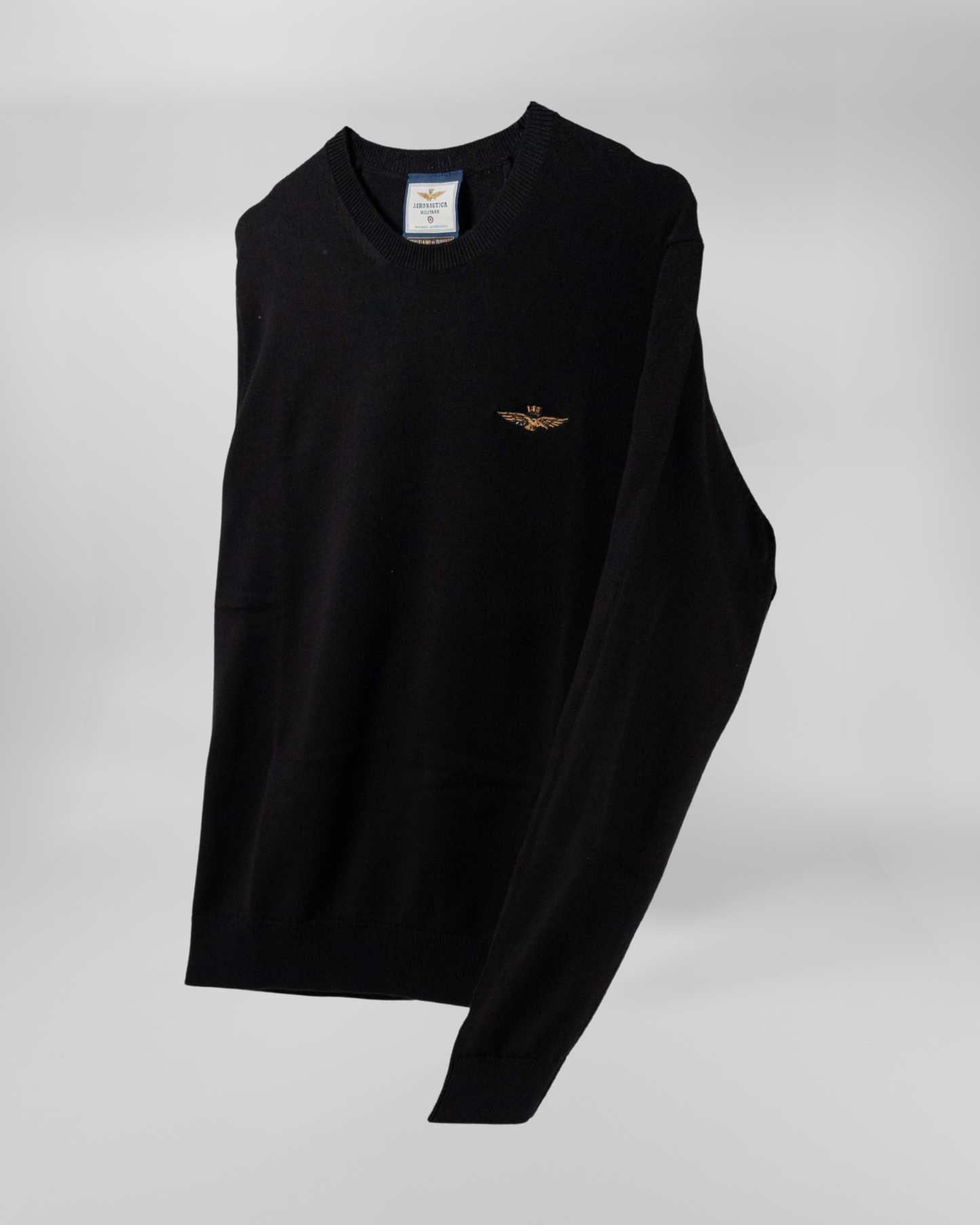 AERONAUTICA MILITARE | Maglia girocollo in cotone tinto filo