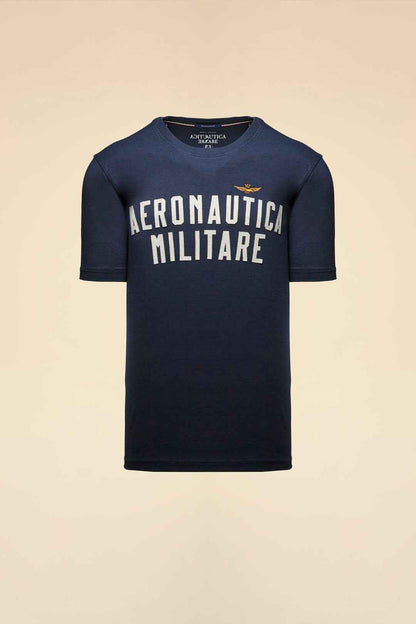 AERONAUTICA MILITARE | T-shirt in cotone con logo in feltro