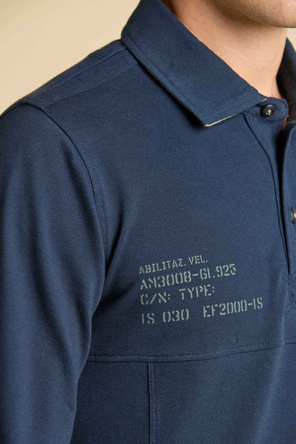 AERONAUTICA MILITARE | Polo in piqué con aquila in metallo