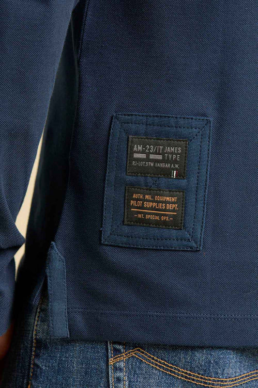 AERONAUTICA MILITARE | Polo in piqué con aquila in metallo