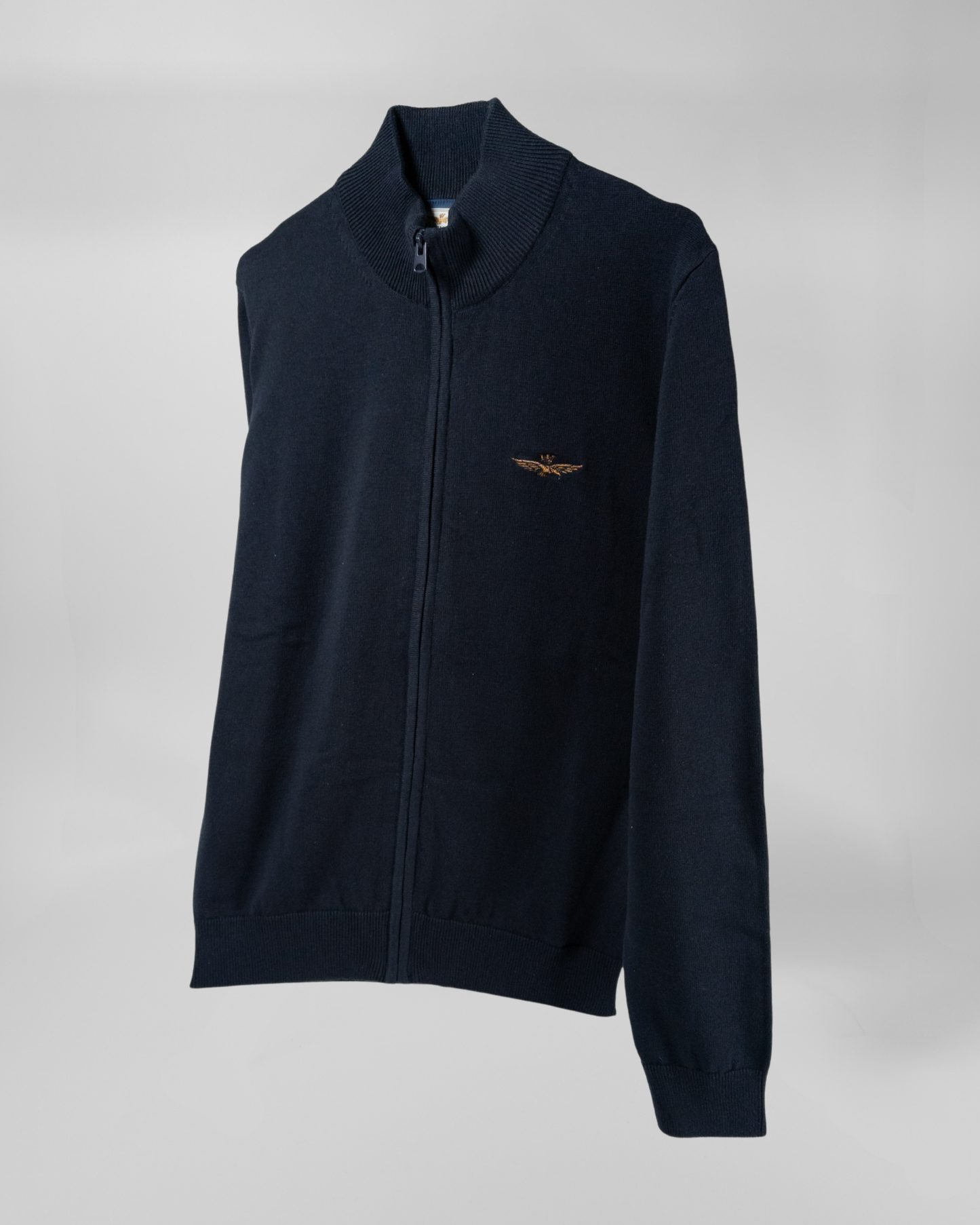 AERONAUTICA MILITARE | Maglia FULL zip in cotone tinto filo