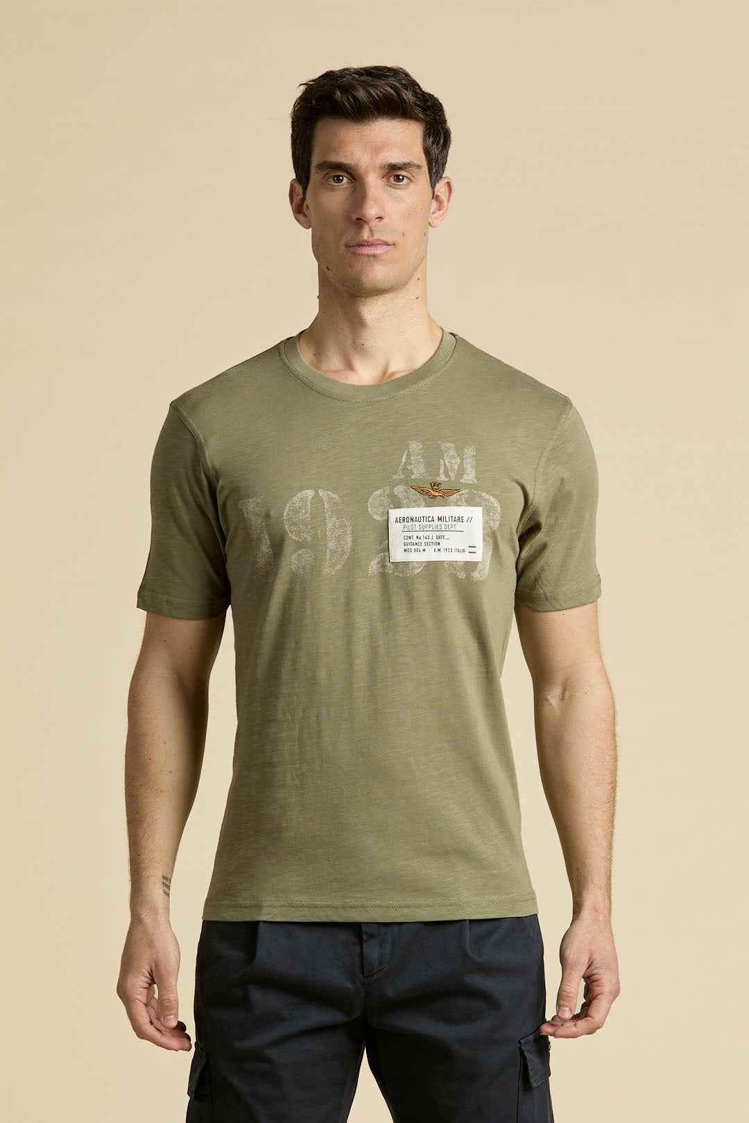 AERONAUTICA MILITARE | T-shirt stampata effetto vintage