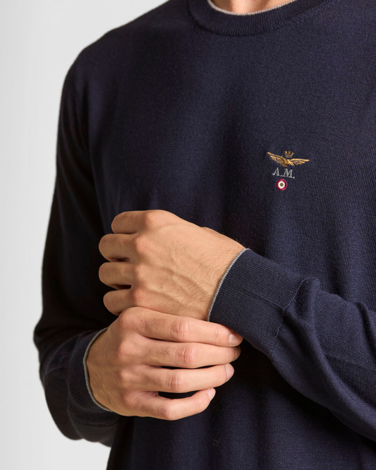 AERONAUTICA MILITARE | Maglia girocollo in lana merino
