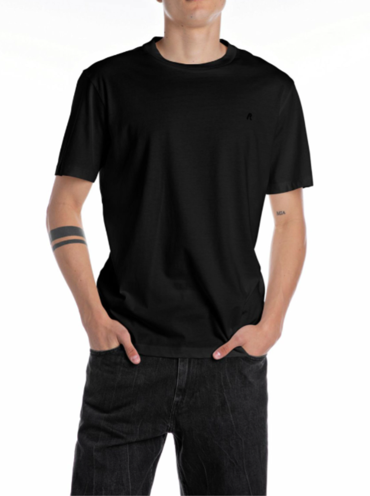 REPLAY | T-Shirt in jersey con logo in tinta