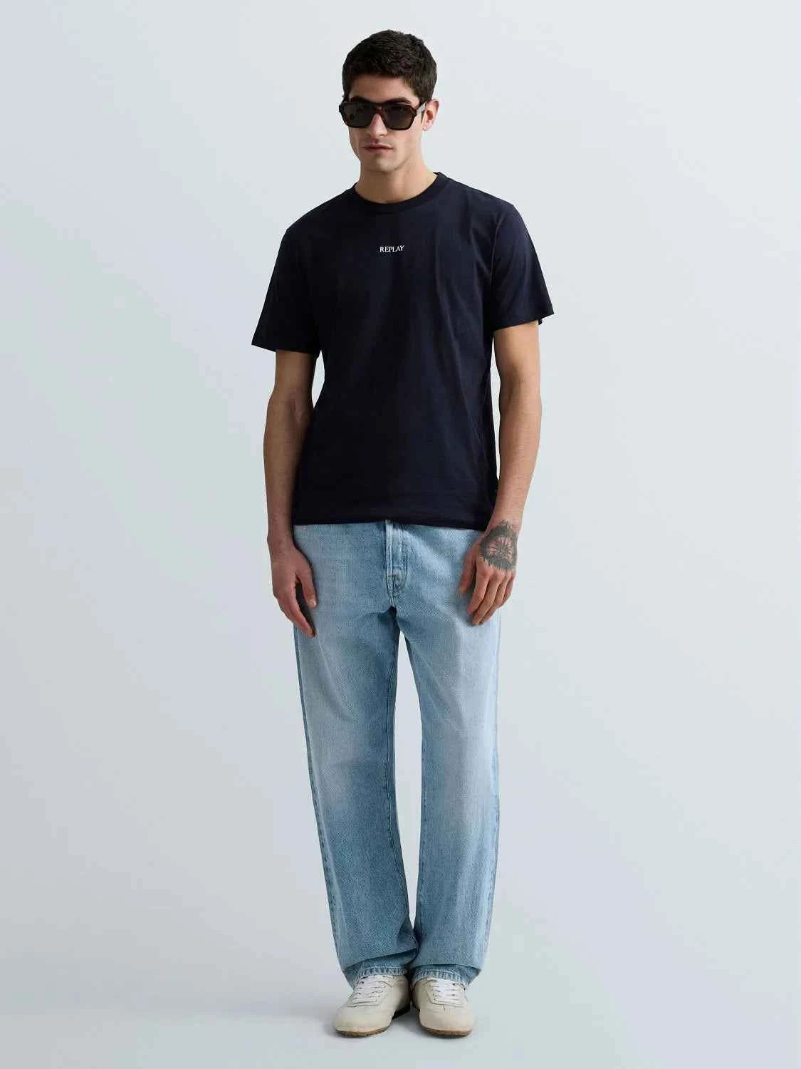 REPLAY | T-Shirt in jersey con logo minimal