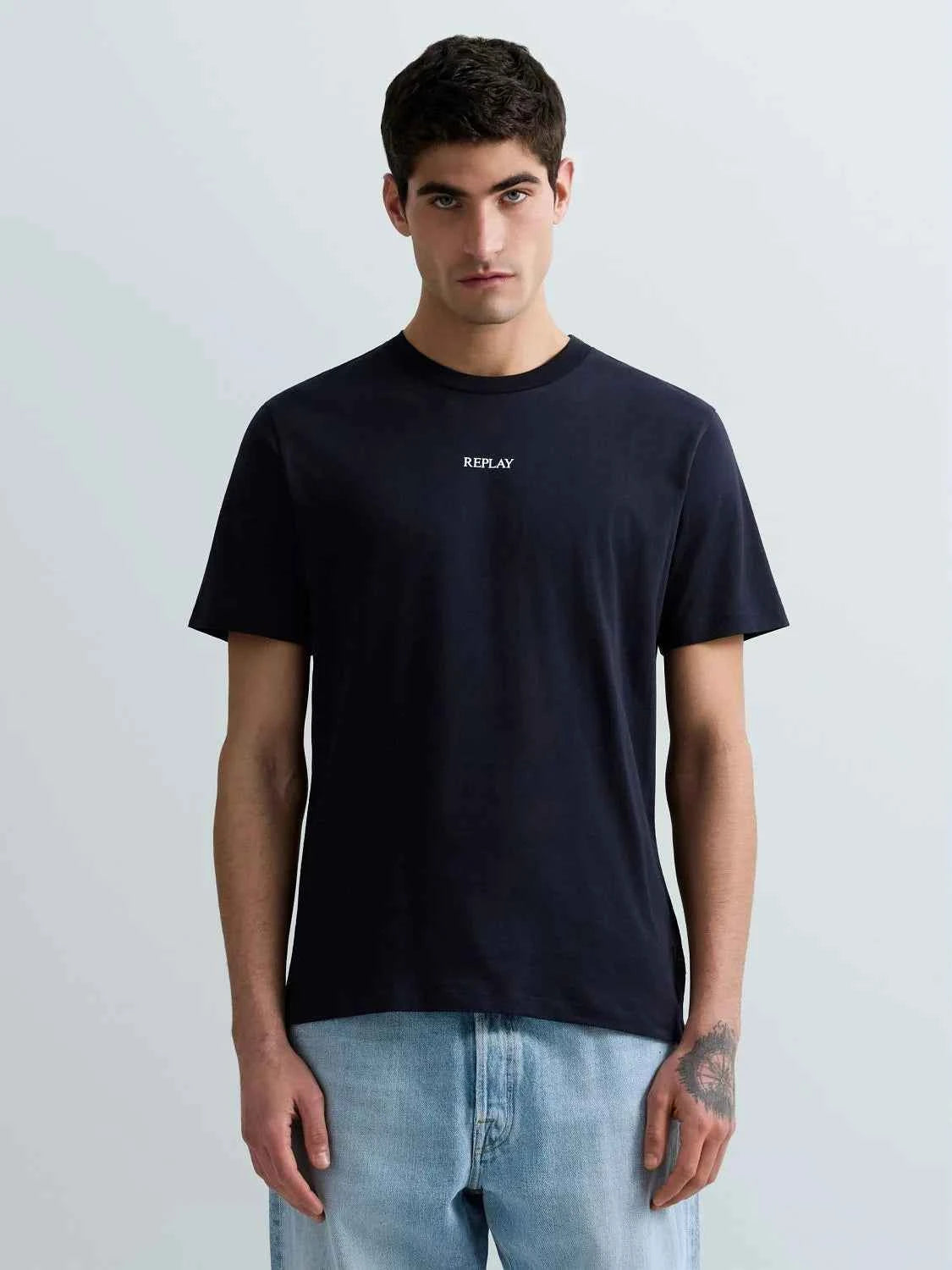 REPLAY | T-Shirt in jersey con logo minimal