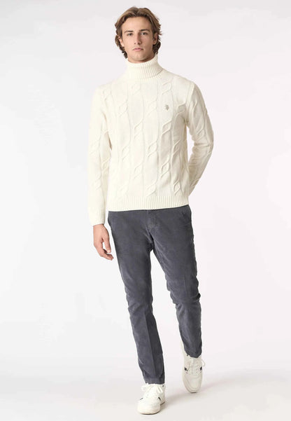 US POLO ASSN | Maglia dolcevita lavorazione a treccia misto lana