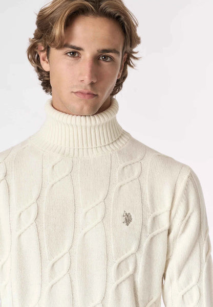 US POLO ASSN | Maglia dolcevita lavorazione a treccia misto lana