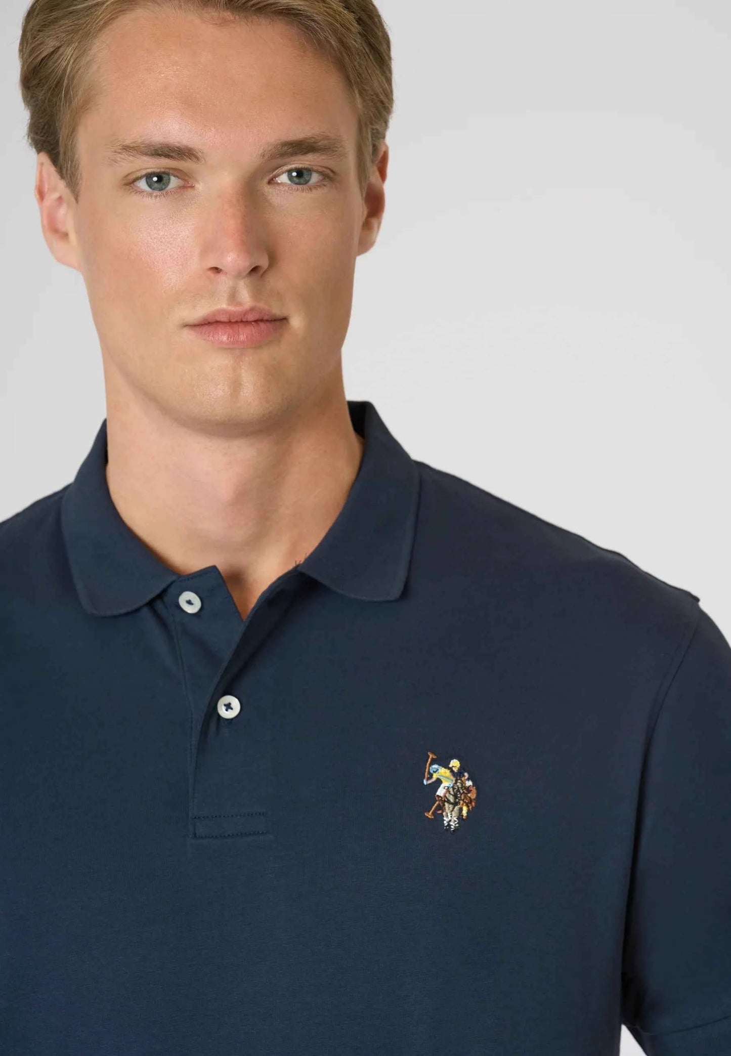 US POLO ASSN | Polo uomo in cotone jersey con logo colorato CUST