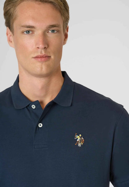 US POLO ASSN | Polo uomo in cotone jersey con logo colorato CUST