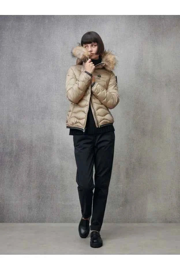 BLAUER | Piumino a onde con pelliccia ALDIE - Proposta Legend